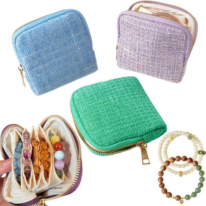 CHIMORY 2026 Small Jewelry Travel Case, Travel Jewelry Case for Crystal Bracelets, Rings, Bangles with Smooth Metal Zipper, Elegant Jewelry Pouch for Journey, Crystal Jewelry Storage, Valentines Day Gifts - Image 1